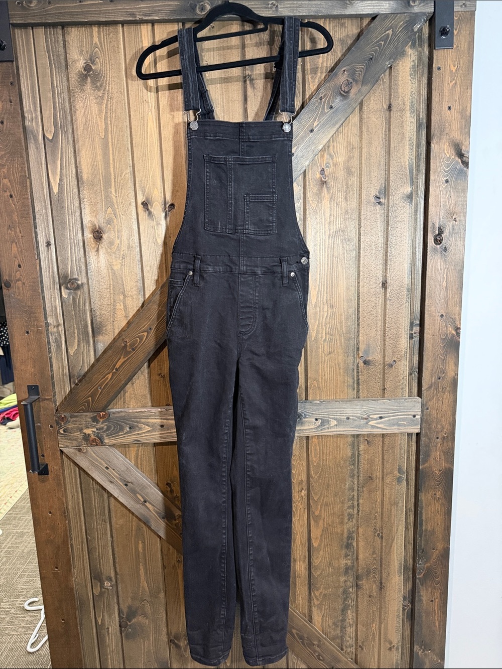Silver Jeans Black Denim Overalls Jumpsuit